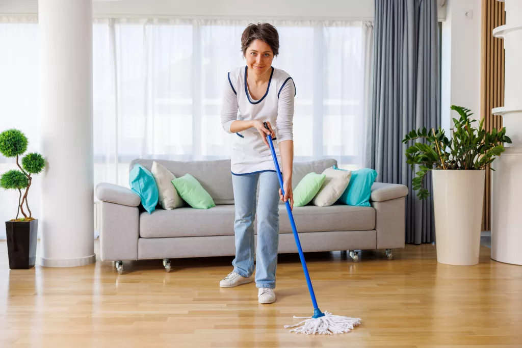 Picture of a woman doing standard cleaning